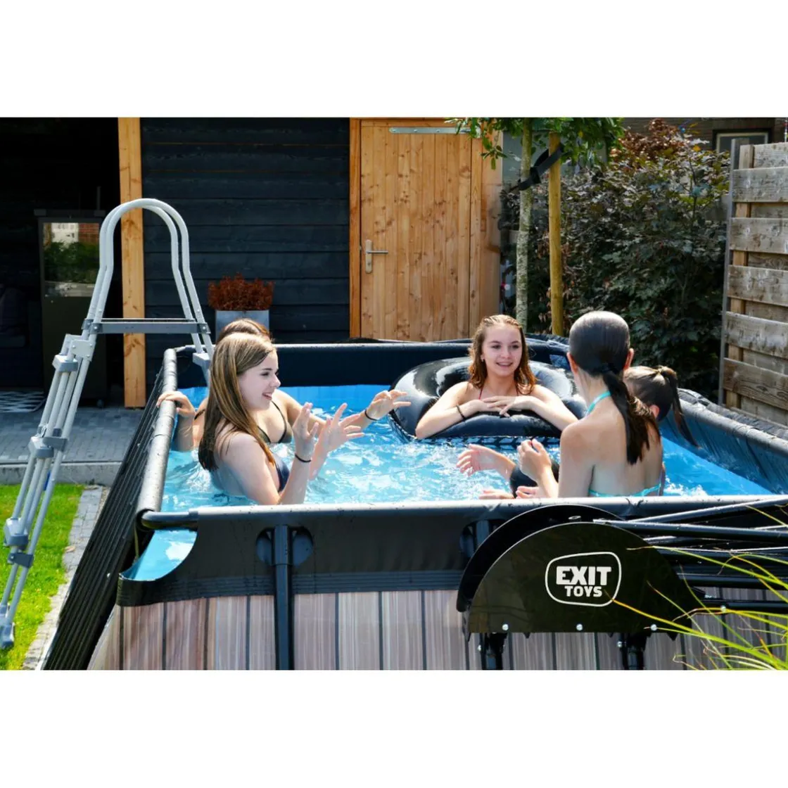 Exit Toys Exit - Piscina Wood efecto madera 400 x 200 x 100 cm con filtro de cartucho* Piscinas|Juguetes De Verano
