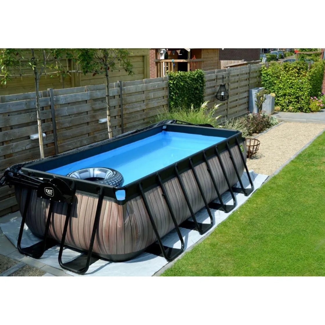 Exit Toys Exit - Piscina Wood efecto madera 400 x 200 x 100 cm con filtro de cartucho* Piscinas|Juguetes De Verano
