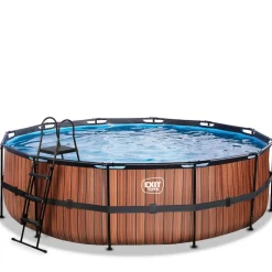Exit Toys Exit - Piscina Wood efecto madera diámetro 488 x 122 cm con filtro de arena* Piscinas|Juguetes De Verano