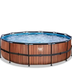 Exit Toys Exit - Piscina Wood efecto madera diámetro 488 x 122 cm con filtro de arena* Piscinas|Juguetes De Verano