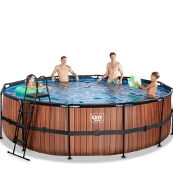 Exit Toys Exit - Piscina Wood efecto madera diámetro 488 x 122 cm con filtro de arena* Piscinas|Juguetes De Verano