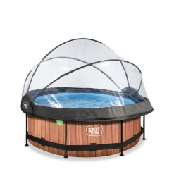 Exit Toys EXIT - Piscina Wood redonda 244 cm con cúpula y bomba de filtro* Piscinas|Juguetes De Verano