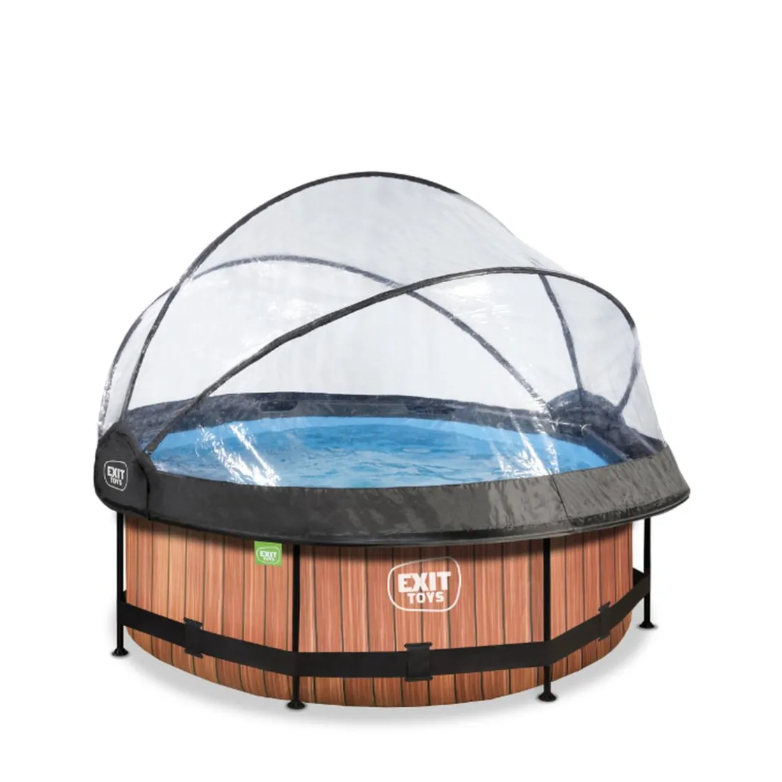 Exit Toys EXIT - Piscina Wood redonda 244 cm con cúpula y bomba de filtro* Piscinas|Juguetes De Verano