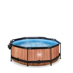 Exit Toys EXIT - Piscina Wood redonda 244 cm con cúpula y bomba de filtro* Piscinas|Juguetes De Verano
