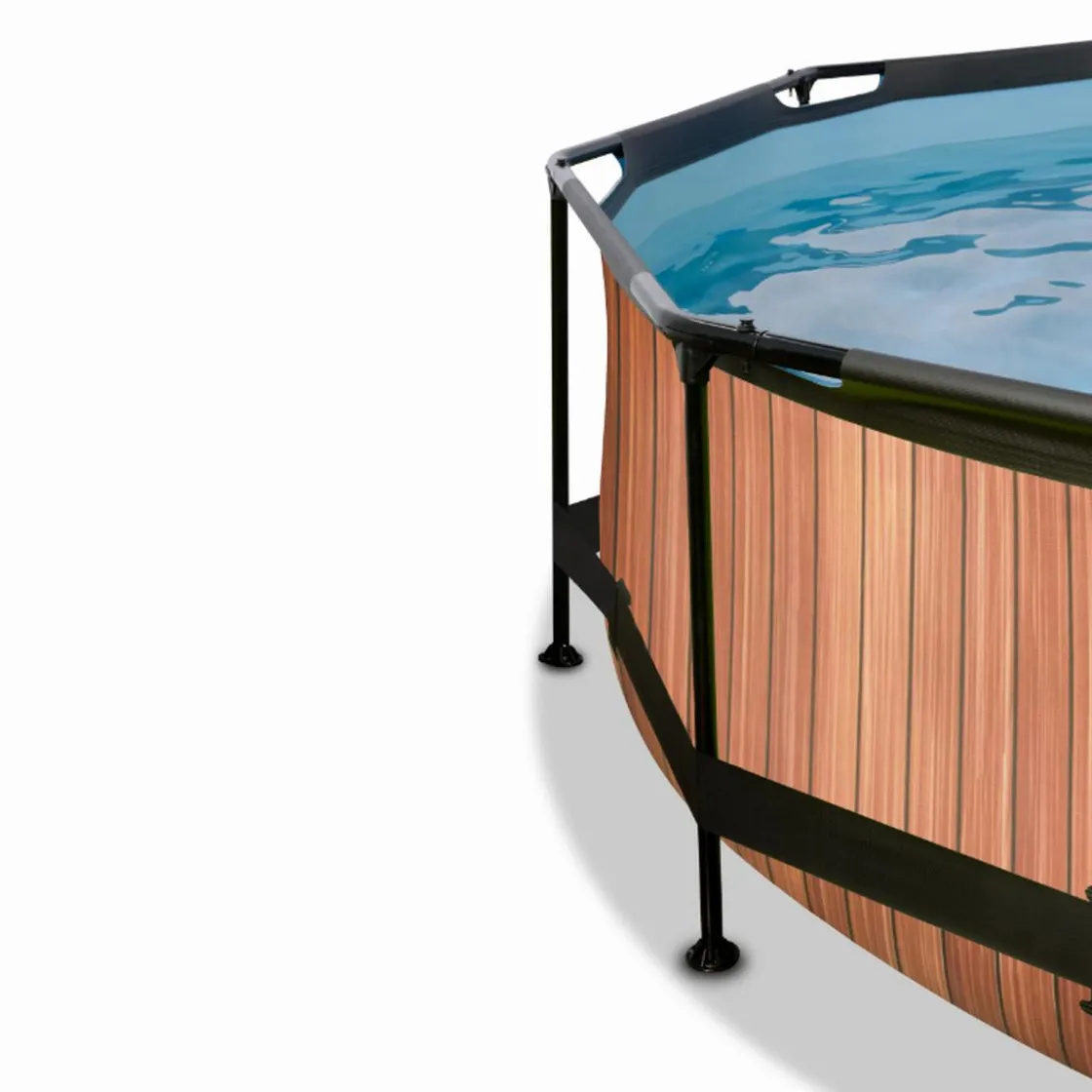Exit Toys EXIT - Piscina Wood redonda 244 cm con cúpula y bomba de filtro* Piscinas|Juguetes De Verano