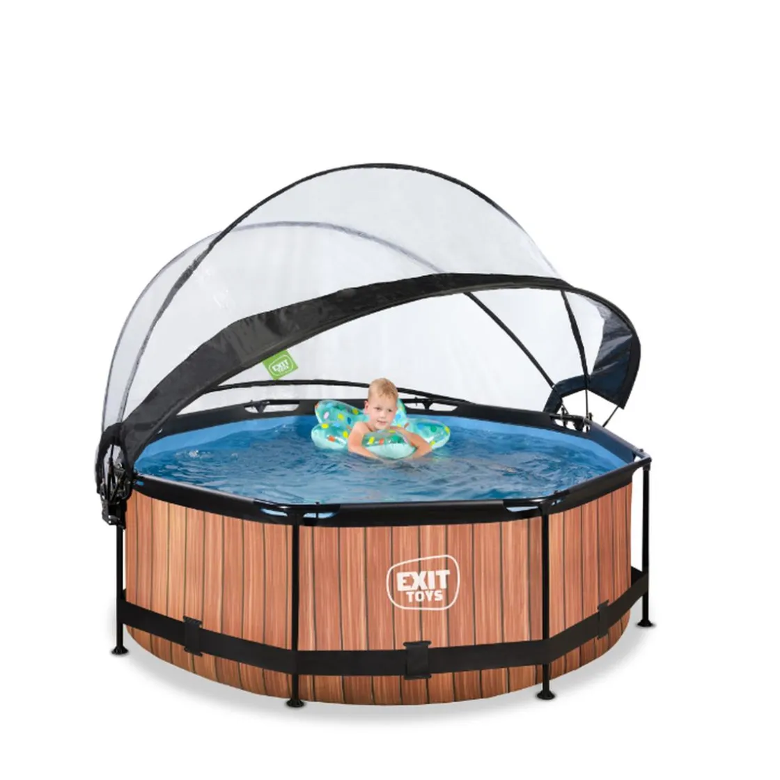 Exit Toys EXIT - Piscina Wood redonda 244 cm con cúpula y bomba de filtro* Piscinas|Juguetes De Verano