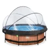 Exit Toys EXIT - Piscina Wood redonda 300 cm con cúpula y bomba de filtro