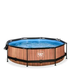 Exit Toys EXIT - Piscina Wood redonda 300 cm con cúpula y bomba de filtro