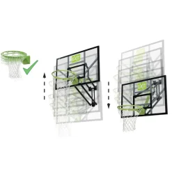 Exit Toys Exit - Tablero de baloncesto Galaxy transparente para pared con aro para mates