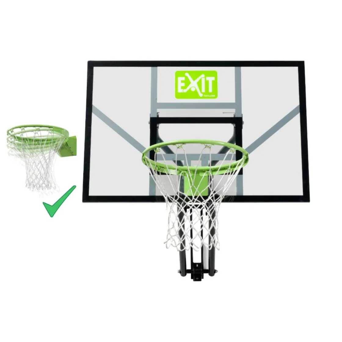 Exit Toys Exit - Tablero de baloncesto Galaxy transparente para pared con aro para mates