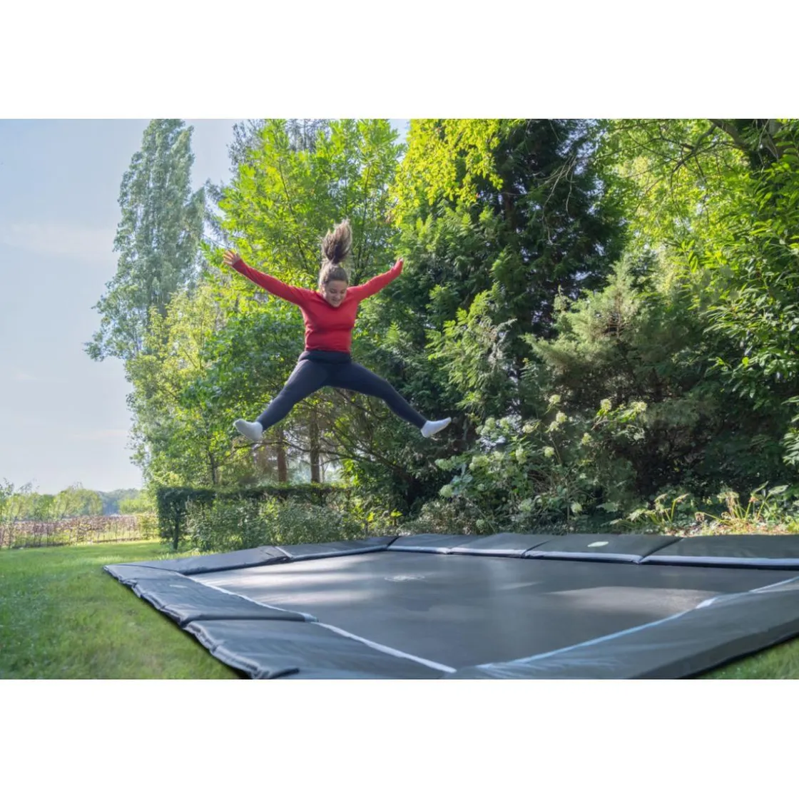 Exit Toys Exit - Trampolín deportivo de suelo Dynamic 244 x 427 cm negro* Camas Elásticas
