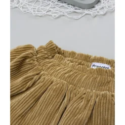 Prenatal Falda niña en terciopelo marrón con bordados