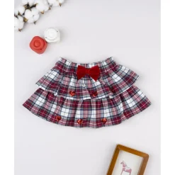 Prenatal Falda niña tartán con lazo de terciopelo* Niña·Bebé Niña 3-36 Meses|Bebé Niña 3-36 Meses·Leggings Y Faldas