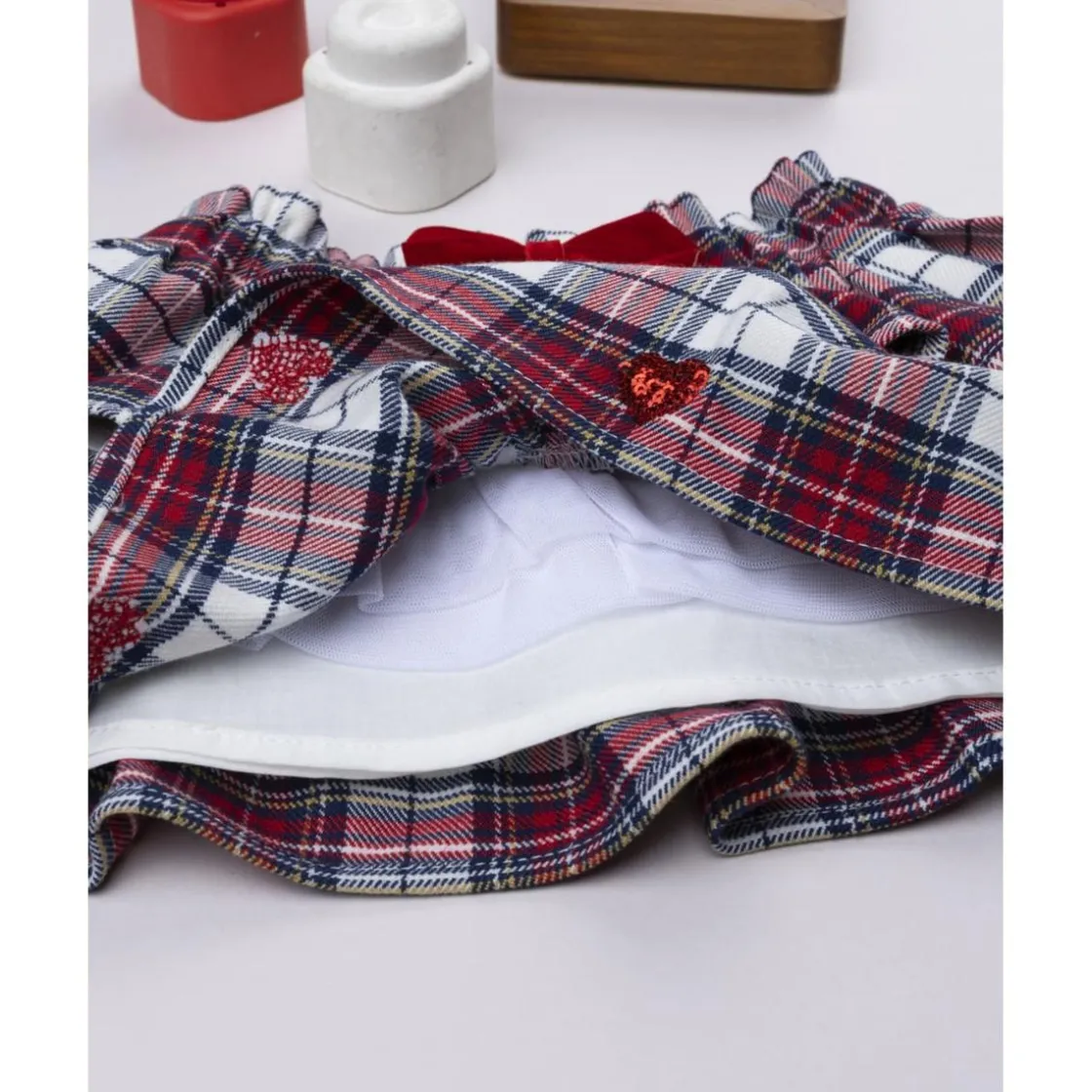 Prenatal Falda niña tartán con lazo de terciopelo* Niña·Bebé Niña 3-36 Meses|Bebé Niña 3-36 Meses·Leggings Y Faldas