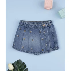 Prenatal Falda pantalón denim niña flores