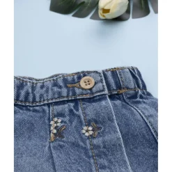 Prenatal Falda pantalón denim niña flores