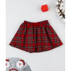 Prenatal Falda tartán de niña con lazo y lentejuelas
