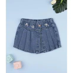 Prenatal Falda-pantalón denim niña con flores* Niña 2-10 Años·Vaqueros, Pantalones Y Petos|Niña·Niña 2-10 Años