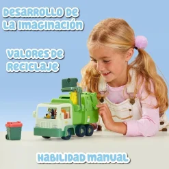 FAMOSA - Bluey - Camión de juguete educativo sobre reciclaje con figura de perrito y accesorios ㅤ* Coleccionables Y Mini Mundos