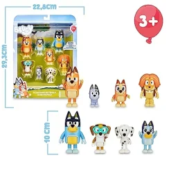FAMOSA - Bluey - Pack Figuras Familia y Compañeros de Colección Serie Dibujos Infantil ㅤ* Coleccionables Y Mini Mundos