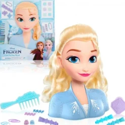 PRINCESAS DISNEY Frozen - Cabeza para peinados Elsa* Muñecas