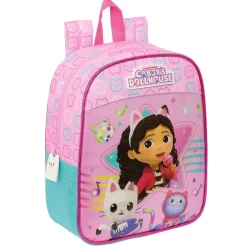 SAFTA Gabby's Dollhouse - Mochila guardería adaptable a carro - Colección Party* Material Escolar