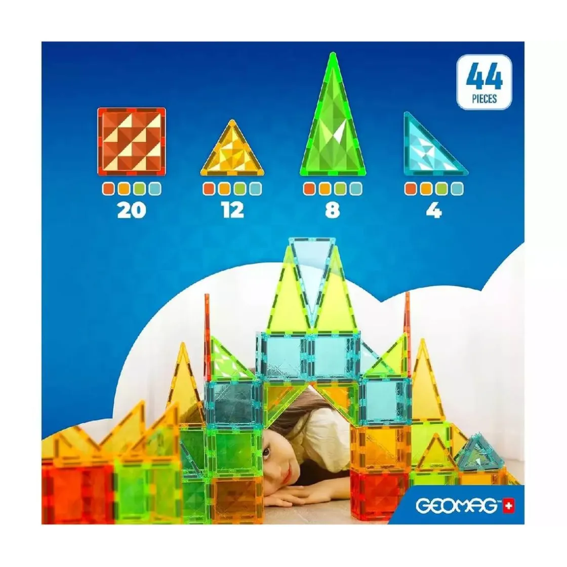 GEOMAC Geomag - Magnetic Tiles Gems 44 piezas* Steam