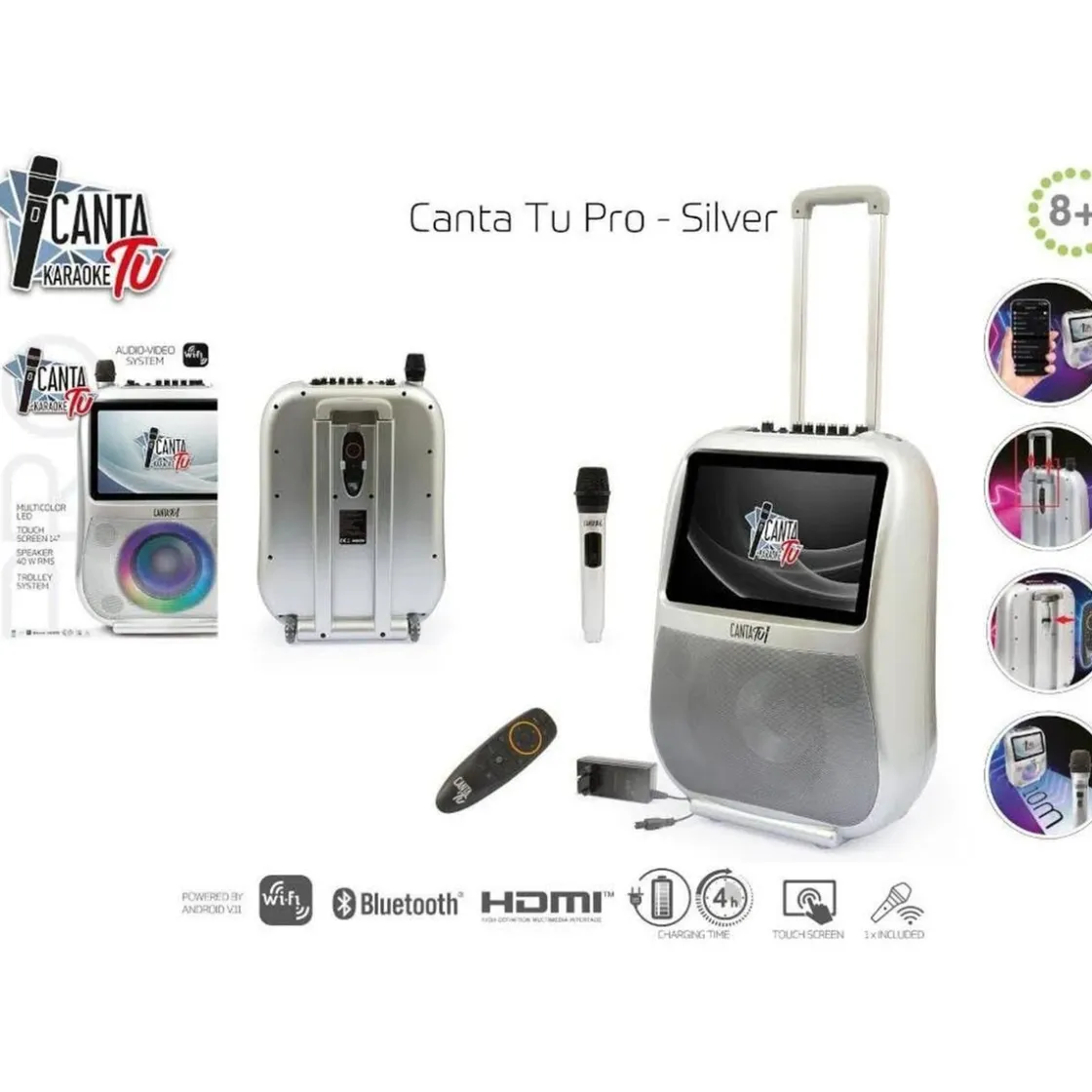 FAMOSA Giochi Preziosi - Sistema de karaoke portátil con micrófono inalámbrico