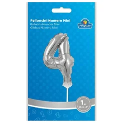 TOYS "R" US Globo aluminio plateado número 4