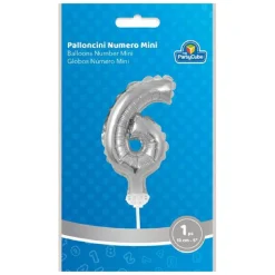 TOYS "R" US Globo aluminio plateado número 6* Artículos De Fiesta Y Regalos