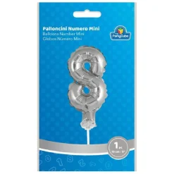 TOYS "R" US Globo aluminio plateado número 8* Artículos De Fiesta Y Regalos