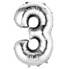 LIRAGRAM Globo Forma Número 3 Plateado