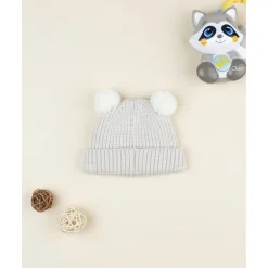 Prenatal Gorro de recién nacido beige con osito bordado