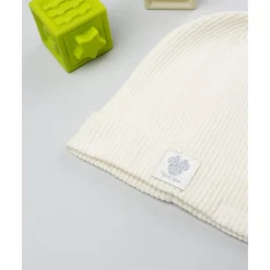 Prenatal Gorro niña blanco de canalé con Minnie