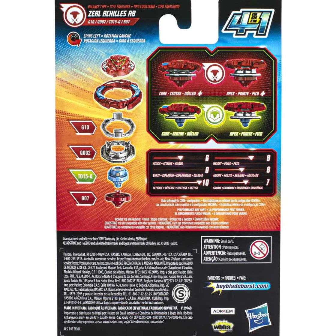 BEY BLADE Hasbro - Beyblade - Beyblade Quad Strike: juego y batalla de trompos surtidos (Varios modelos) ㅤ