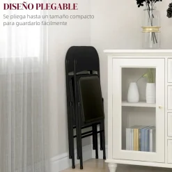 Homcom - 2 sillas plegables Negro* Estilo De Vida