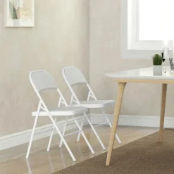 Homcom - 2 sillas plegables Blanco