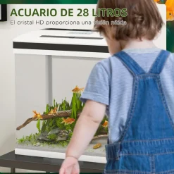 PawHut Homcom - Acuario 28L con filtro e iluminación