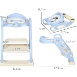Homcom - Adaptador WC plegable Azul y Blanco* Baño Y Accesorios·Orinales Y Reductores