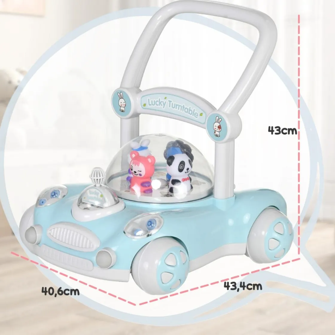 AIYAPLAY Homcom - Andador Azul para bebés* Entretenimiento·Andadores