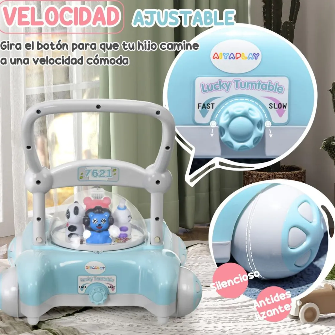 AIYAPLAY Homcom - Andador Azul para bebés* Entretenimiento·Andadores