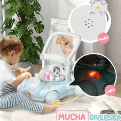 AIYAPLAY Homcom - Andador Azul para bebés* Entretenimiento·Andadores