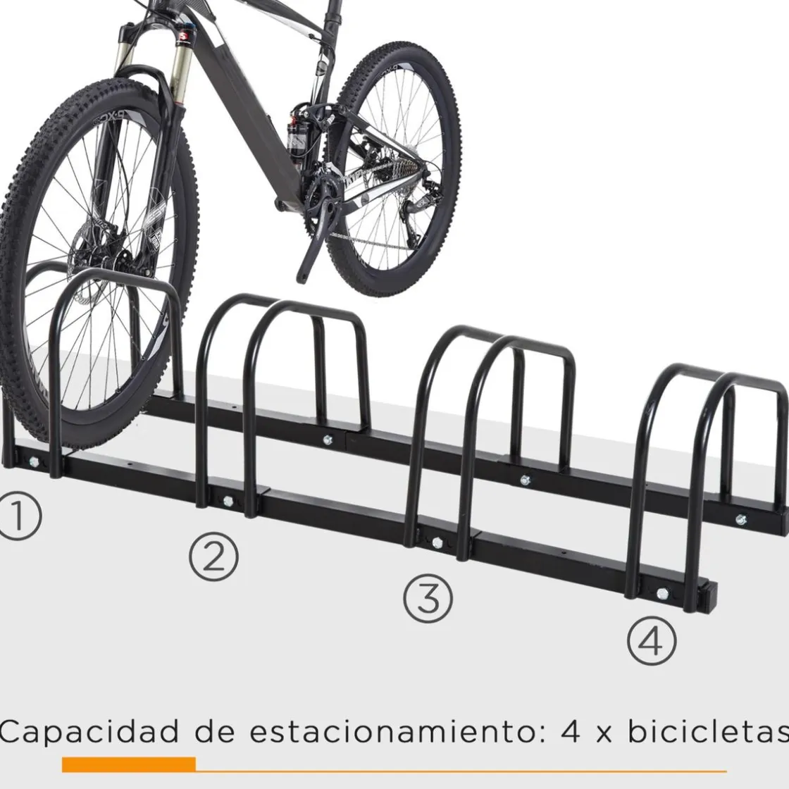Homcom - Aparcamiento para 4 bicicletas Negro* Bicicletas