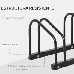 Homcom - Aparcamiento para 4 bicicletas Negro* Bicicletas