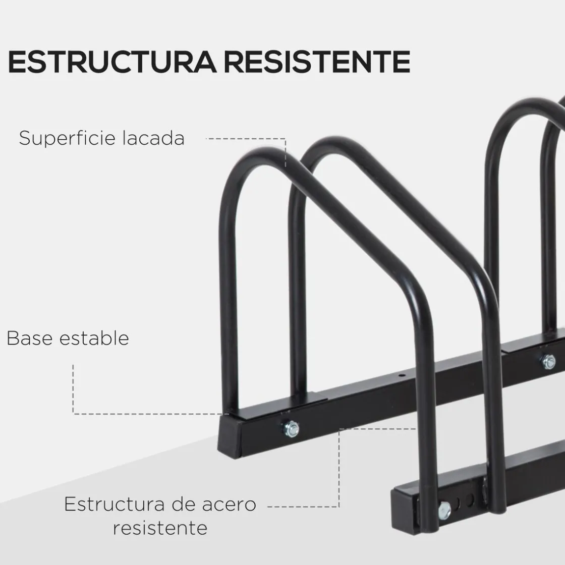 Homcom - Aparcamiento para 4 bicicletas Negro* Bicicletas