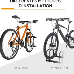 Homcom - Aparcamiento para 4 bicicletas Negro* Bicicletas