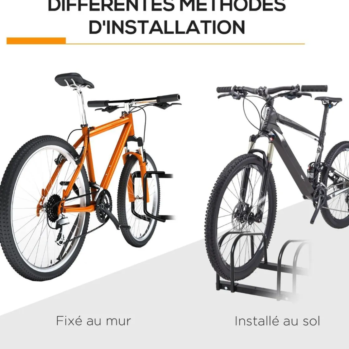 Homcom - Aparcamiento para 4 bicicletas Negro* Bicicletas