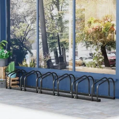 Homcom - Aparcamiento para 6 bicicletas Negro* Bicicletas