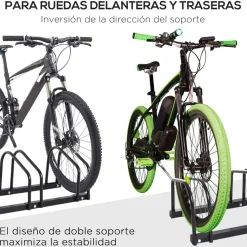 Homcom - Aparcamiento para 6 bicicletas Negro* Bicicletas