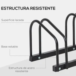 Homcom - Aparcamiento para 6 bicicletas Negro* Bicicletas